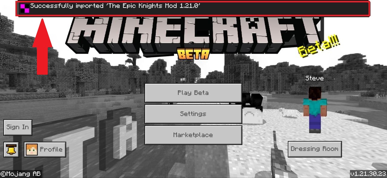 Import to the game (Step 2 to install Mods for Minecraft PE)