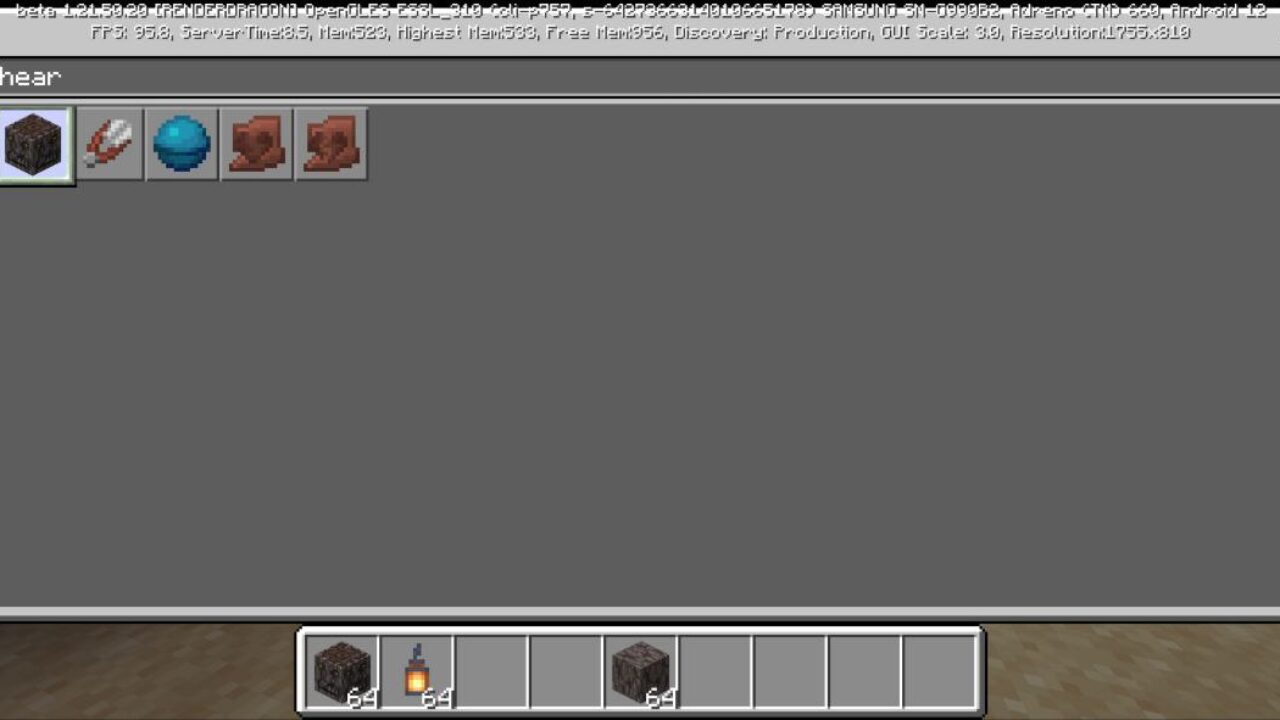 Inventory from Mystic Creaking Heart Texture Pack for Minecraft PE