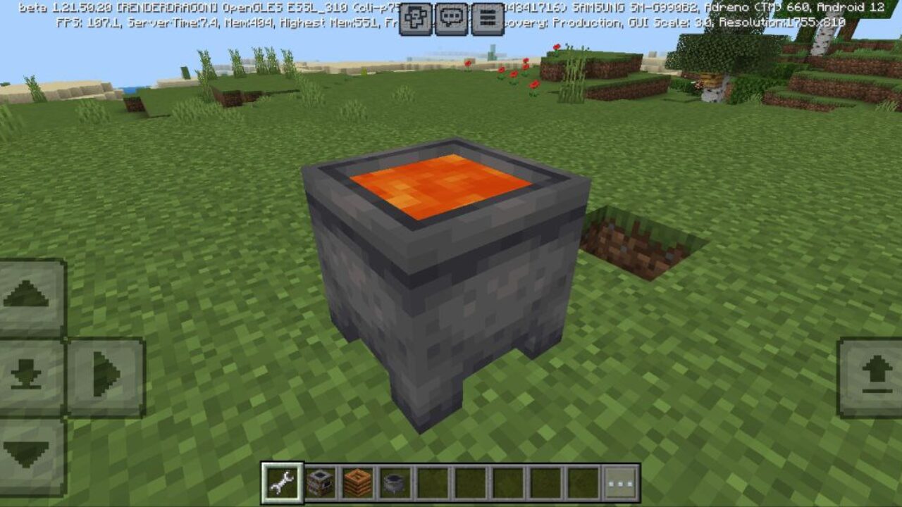 Lava from Block Permutation Controller Mod for Minecraft PE