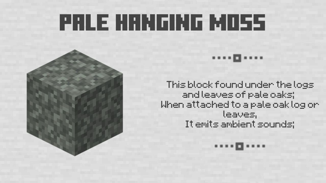 Pale Hanging Moss for Minecraft PE 1.21