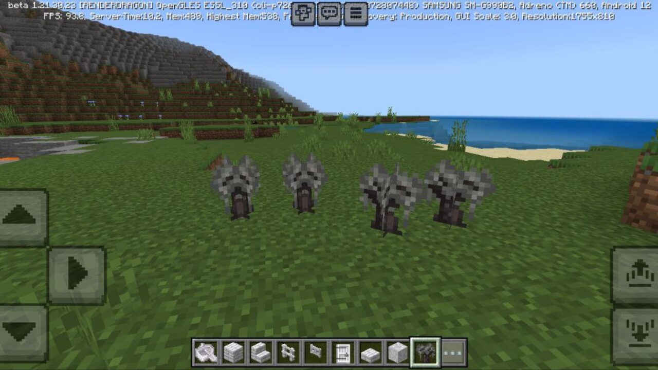 Saplings from Pale Garden Texture Pack for Minecraft PE