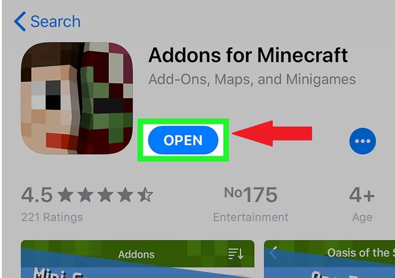 Open Minecraft (Step 2 from Tutorial for Minecraft on IOS)