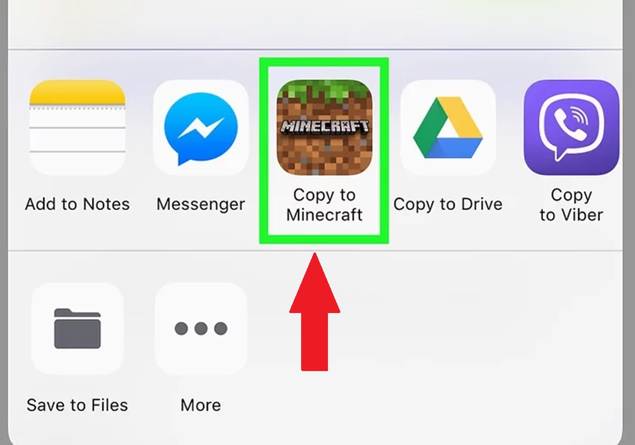 Copy to Minecraft (Step 7 from Tutorial for Minecraft on IOS)