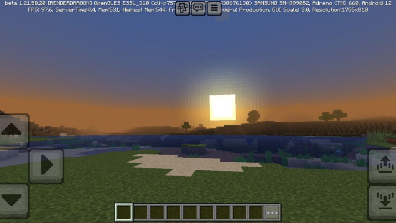 Sunset from Warm Shaders for Minecraft PE