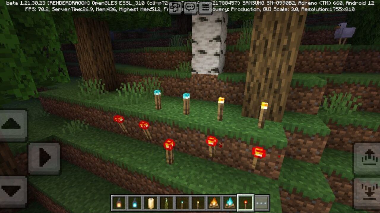 Torches from Dynamic Light Mod for Minecraft PE