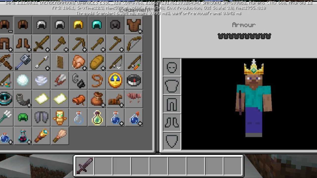 Armor from 3D Crown Pack Texture Pack for Minecraft PE