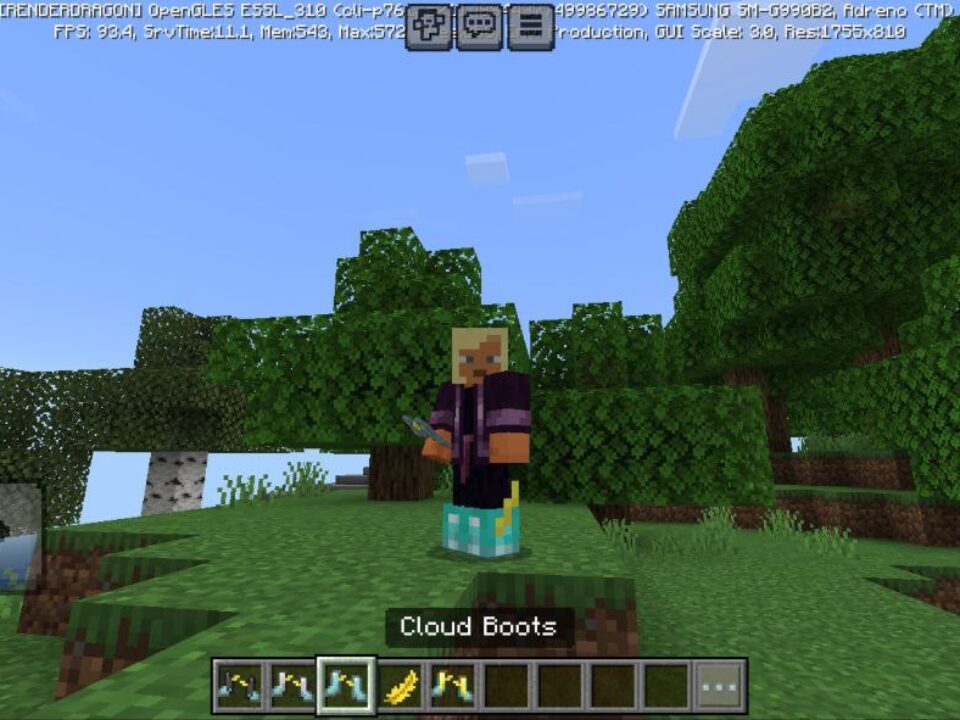 Cloud Boots Mod for Minecraft PE