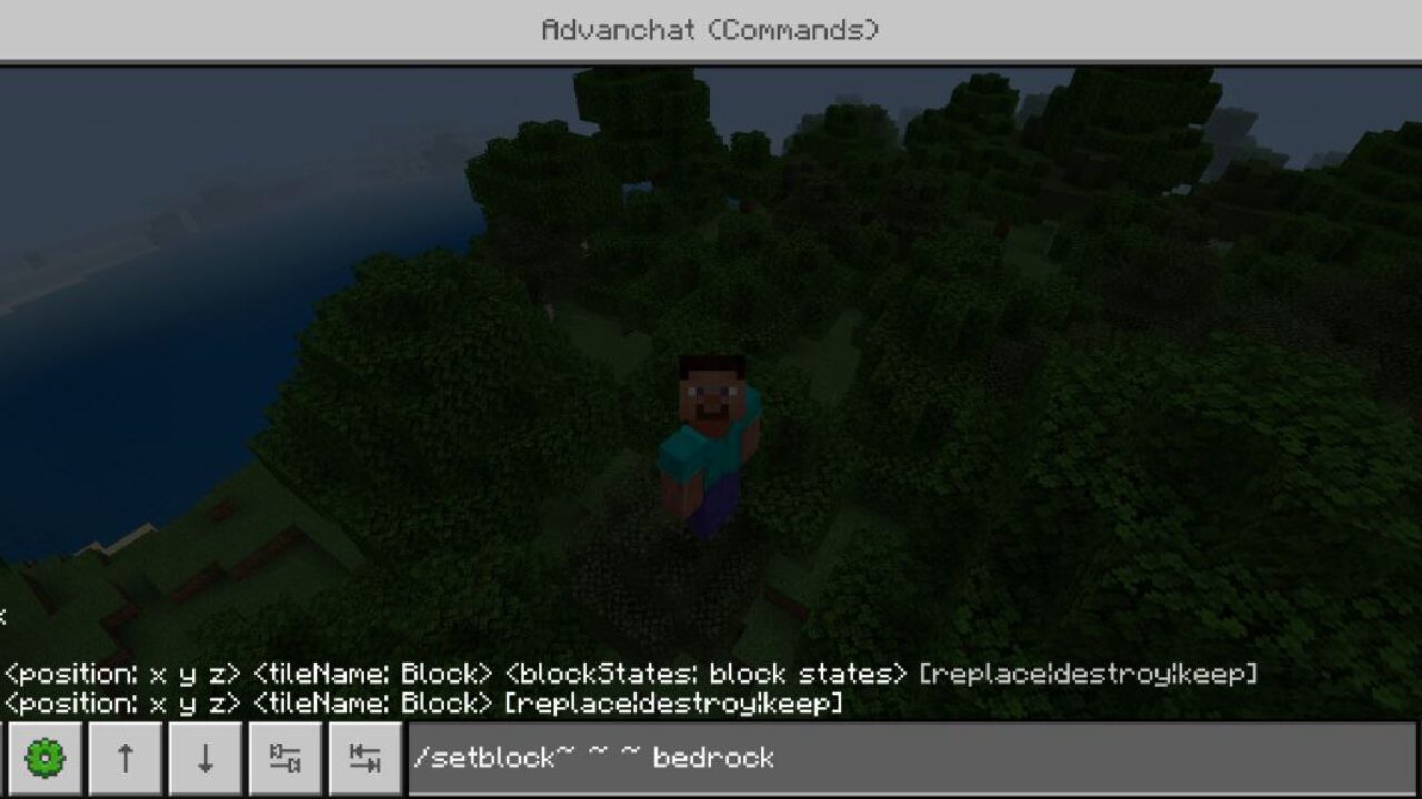 Command from Advanchat Mod for Minecraft PE