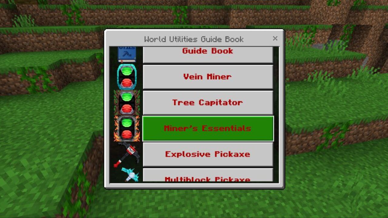 Guide Book from World Utilities Mod for Minecraft PE