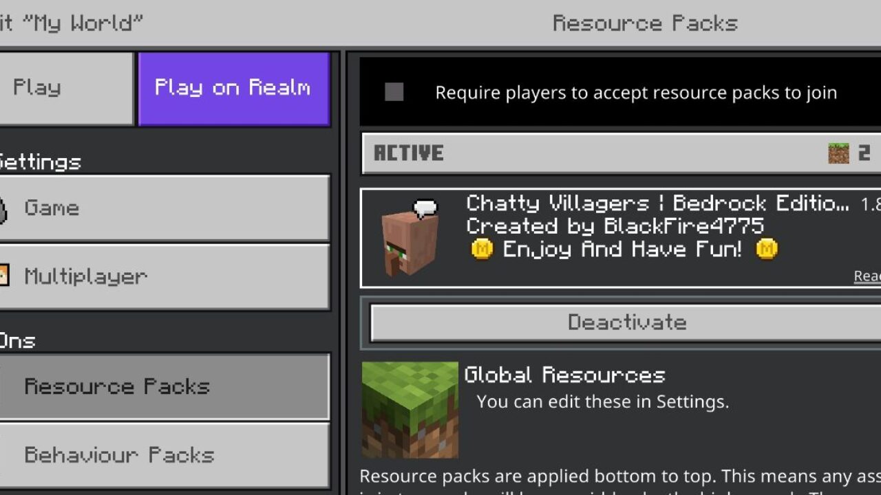 Install from Chatty Villagers Mod for Minecraft PE