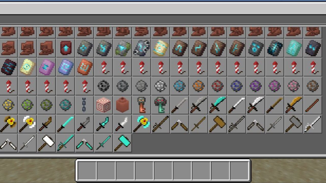 Inventory from Ancient Weaponry Mod for Minecraft PE