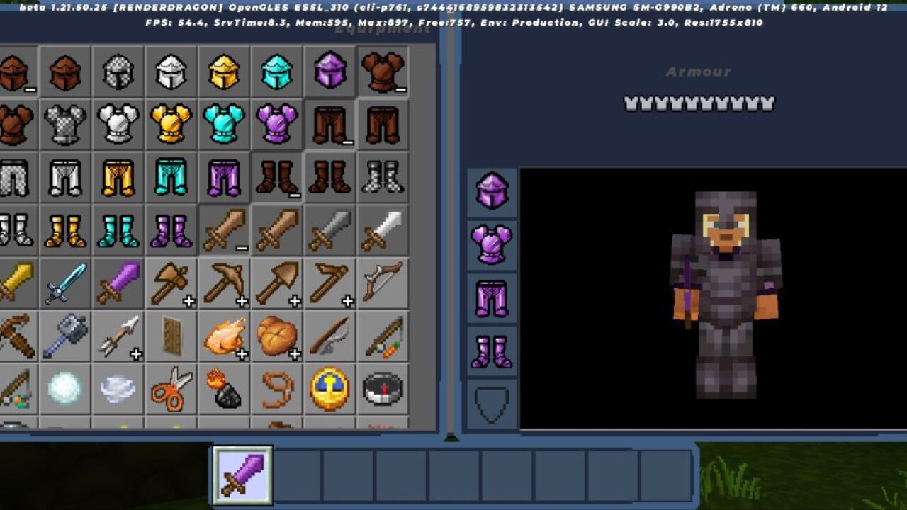 Inventory from Blockman Go Texture Pack for Minecraft PE