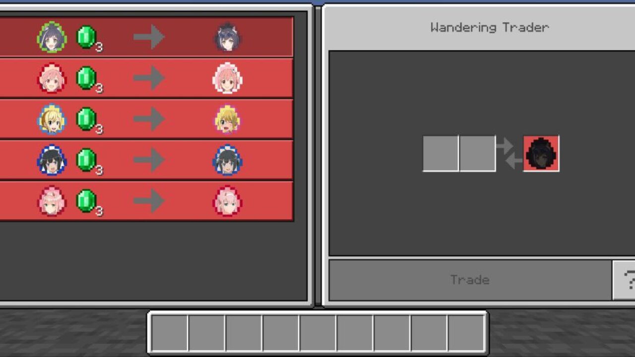 Options from Find the Waifus Mod for Minecraft PE