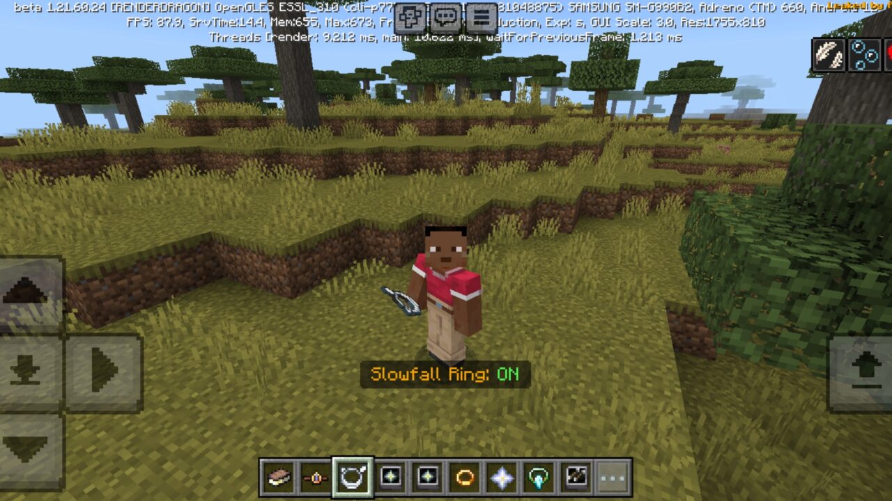 Slowfall from World Utilities Mod for Minecraft PE