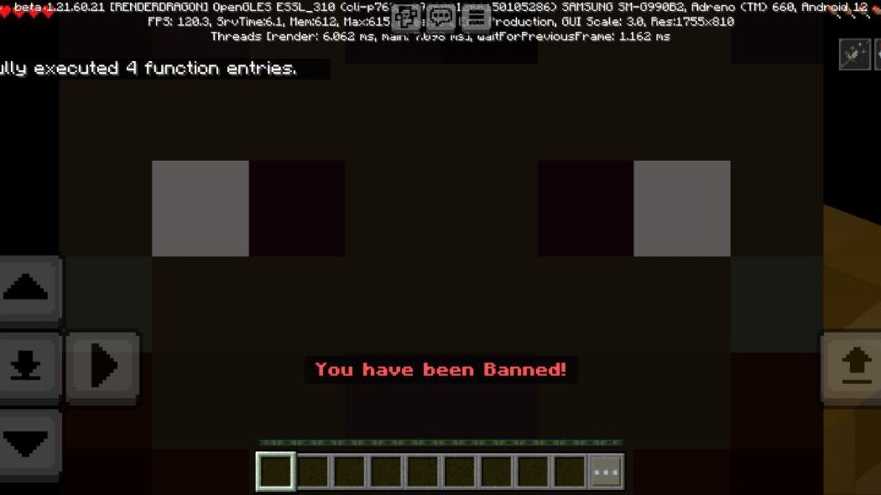 Banned from Anti Hack Mod for Minecraft PE