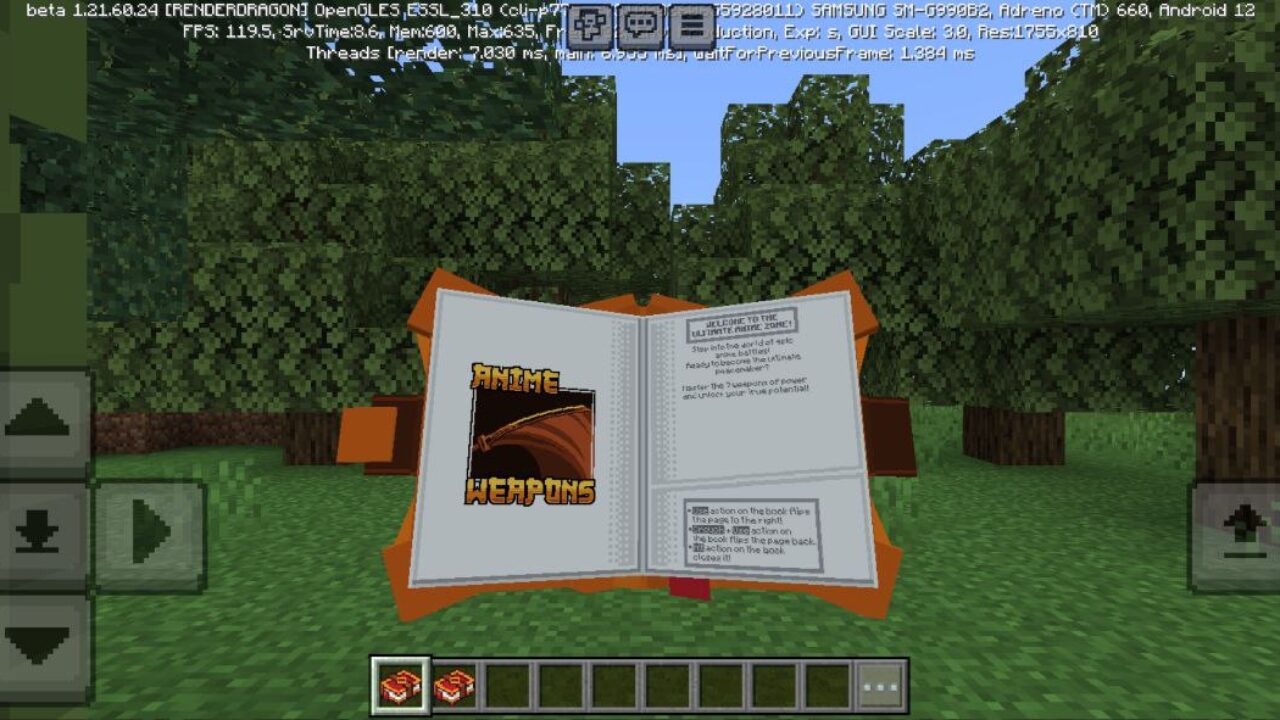 Book from Anime Weapons Mod for Minecraft PE