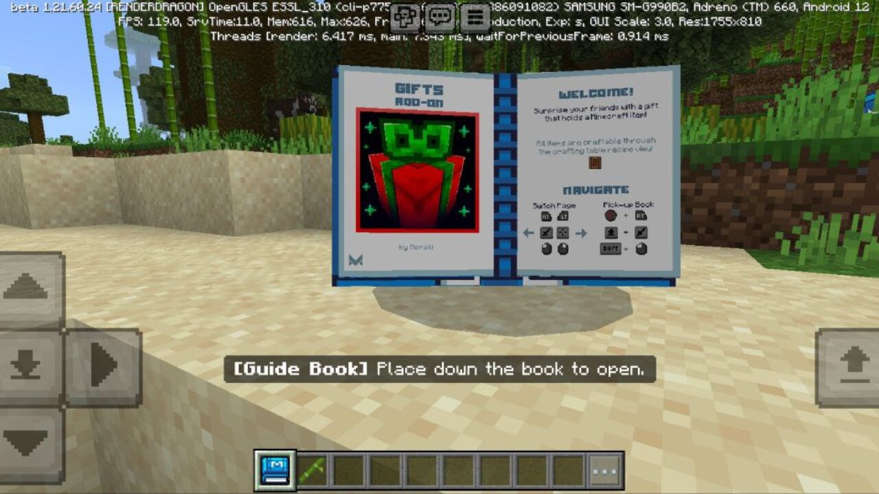 Book from Gifts Mod for Minecraft PE