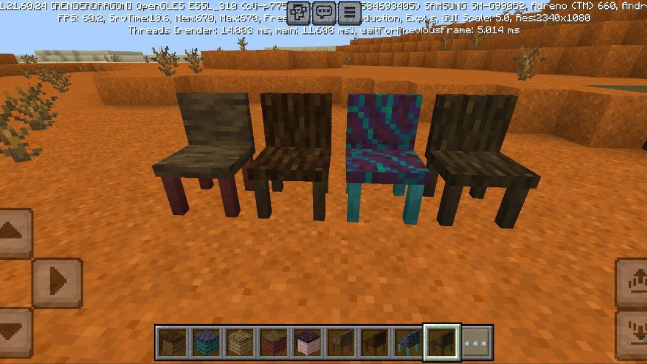 Chairs from Mr Crayfish Furniture Mod for Minecraft PE