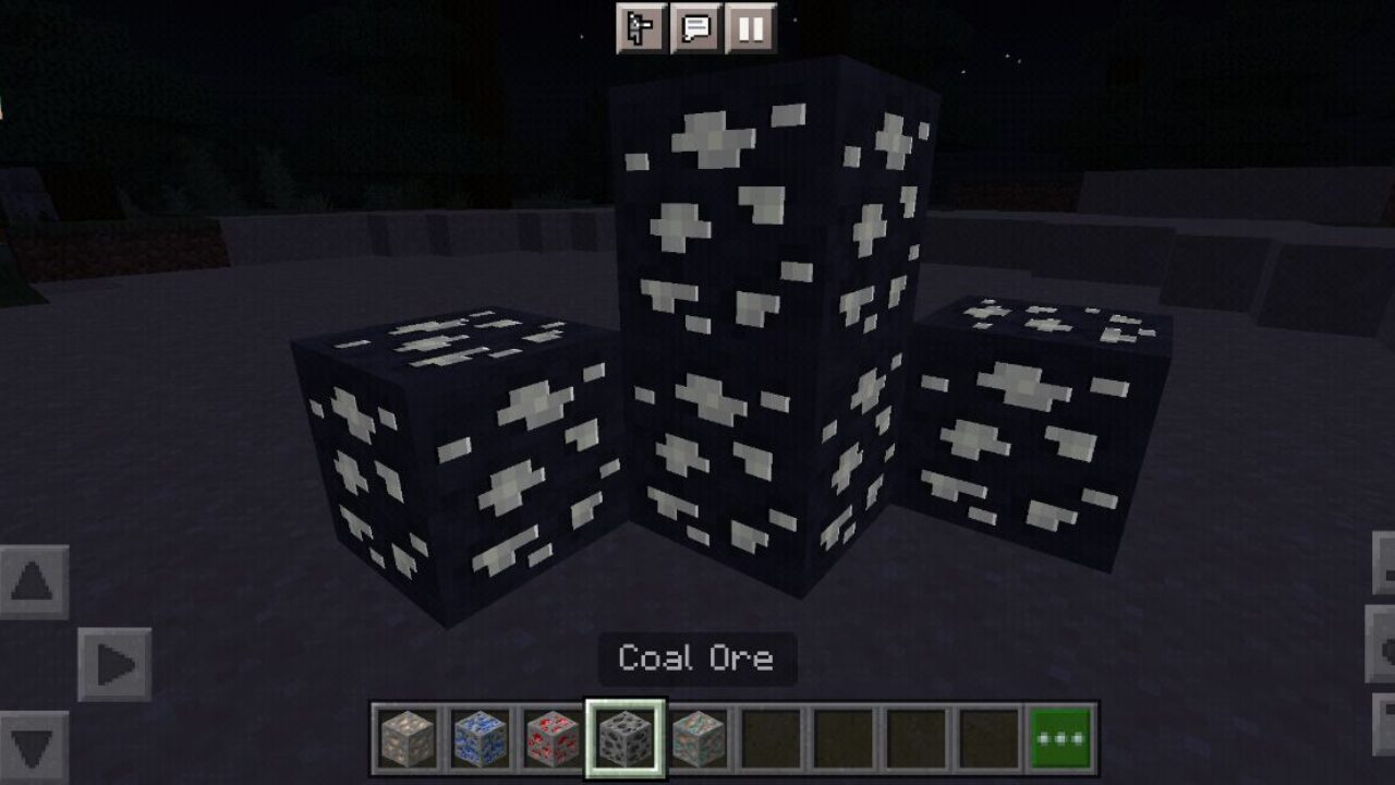 Coal from Glowing Ores Texture Pack for Minecraft PE