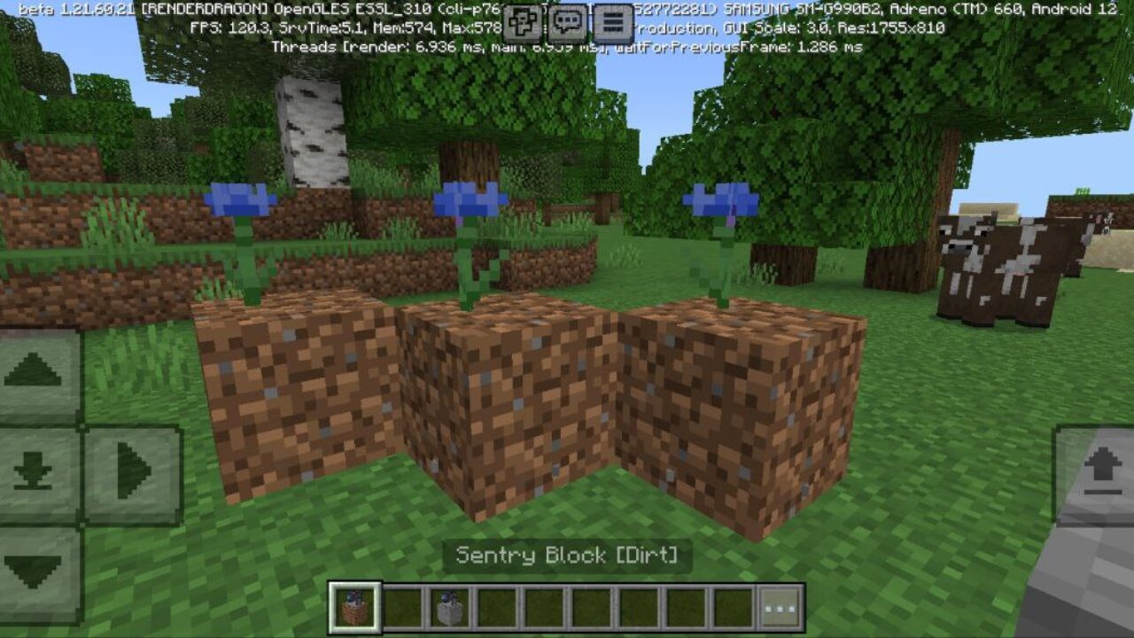 Dirt from Sentry Gun Blocks Mod for Minecraft PE