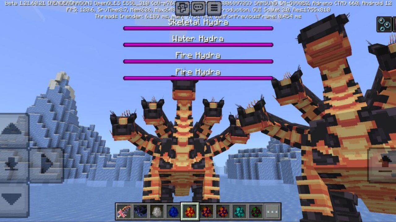 Fire from Hydra Bosses Mod for Minecraft PE