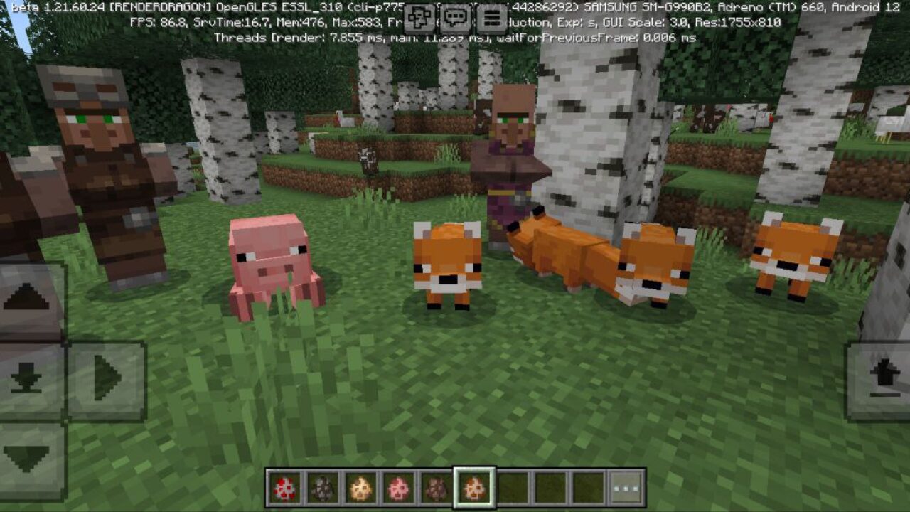 Foxes from Ai and Animations Mod for Minecraft PE