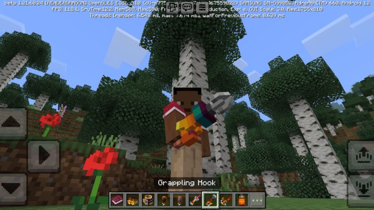 Grappling Hook from Gadgets Mod for Minecraft PE