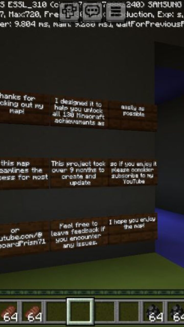 Info from Unlock All Map for Minecraft PE