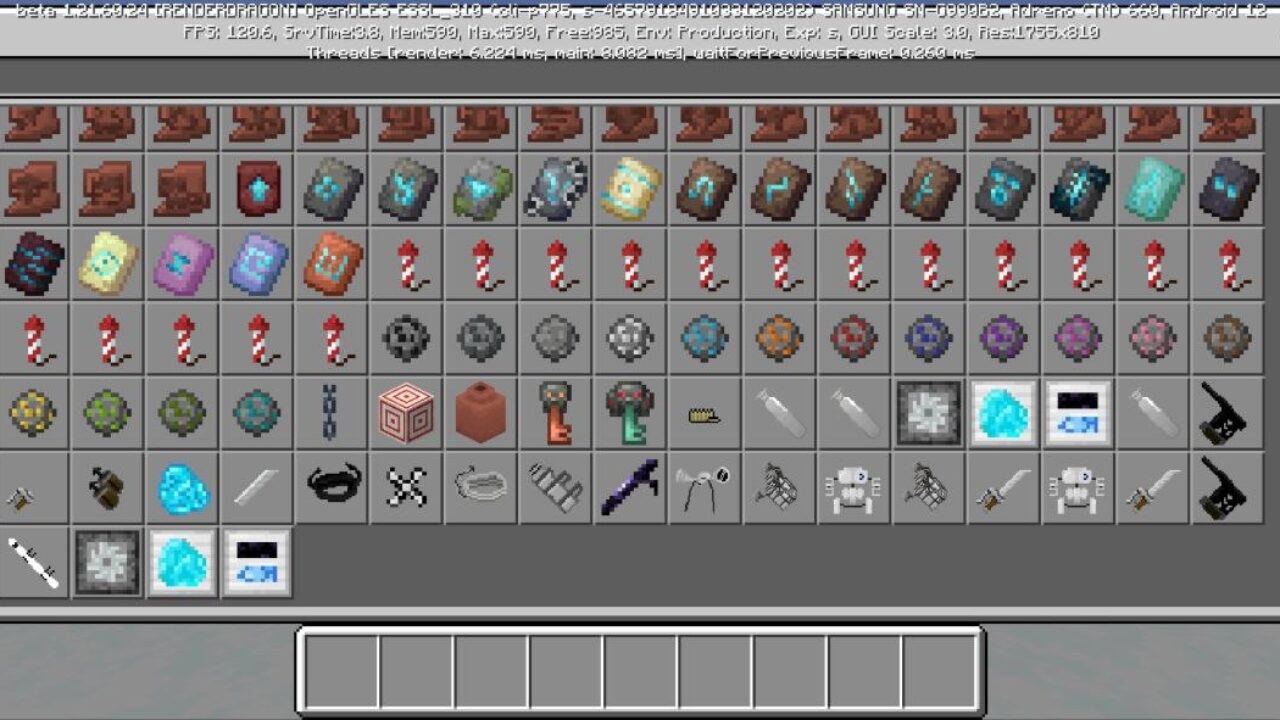 Inventory from Attack on Titan Mod for Minecraft PE