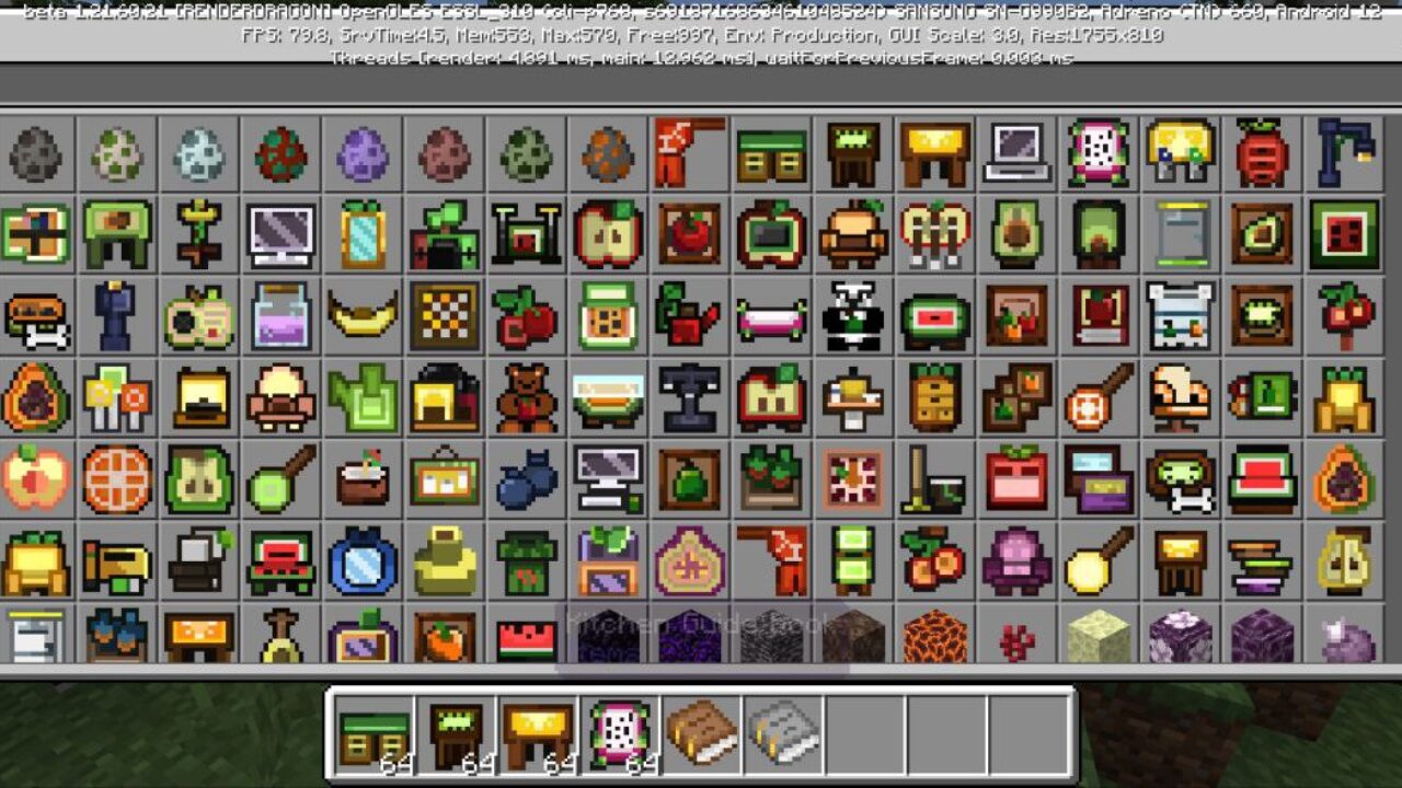 Inventory from Fruit Furniture Mod for Minecraft PE