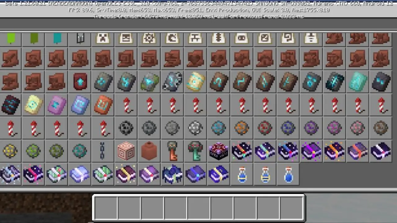 Inventory from Hexerei Mod for Minecraft PE