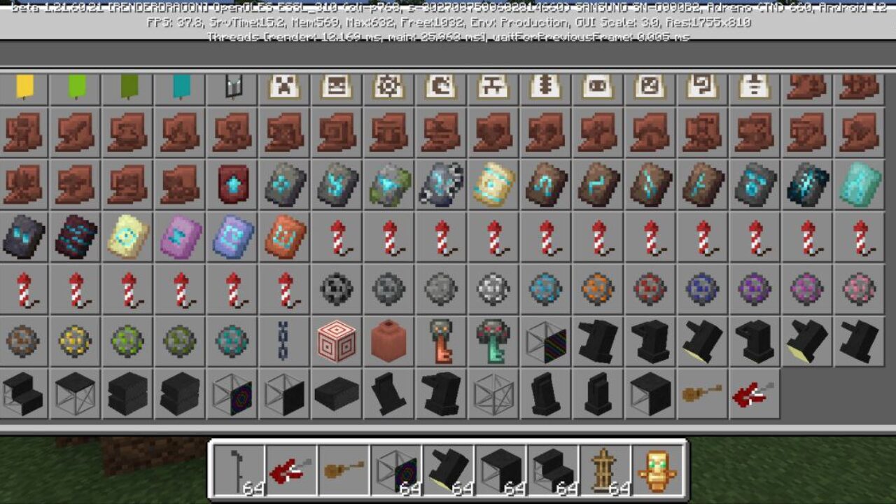 Inventory from Melody Craft Mod for Minecraft PE