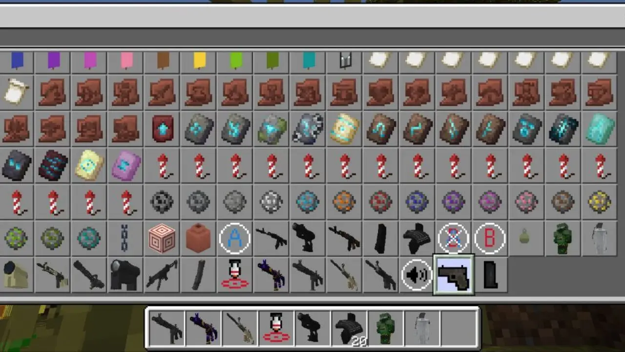 Inventory from Modern Military Mod for Minecraft PE