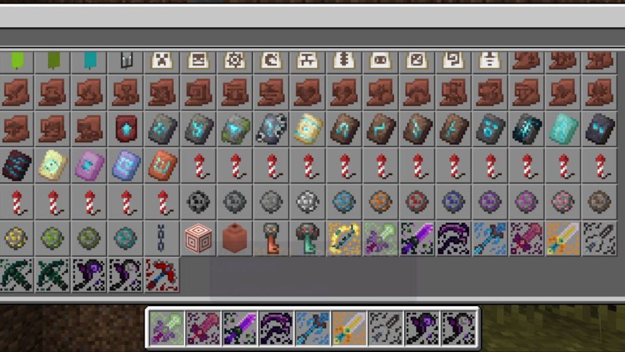 Inventory from Silver Weapon Mod for Minecraft PE