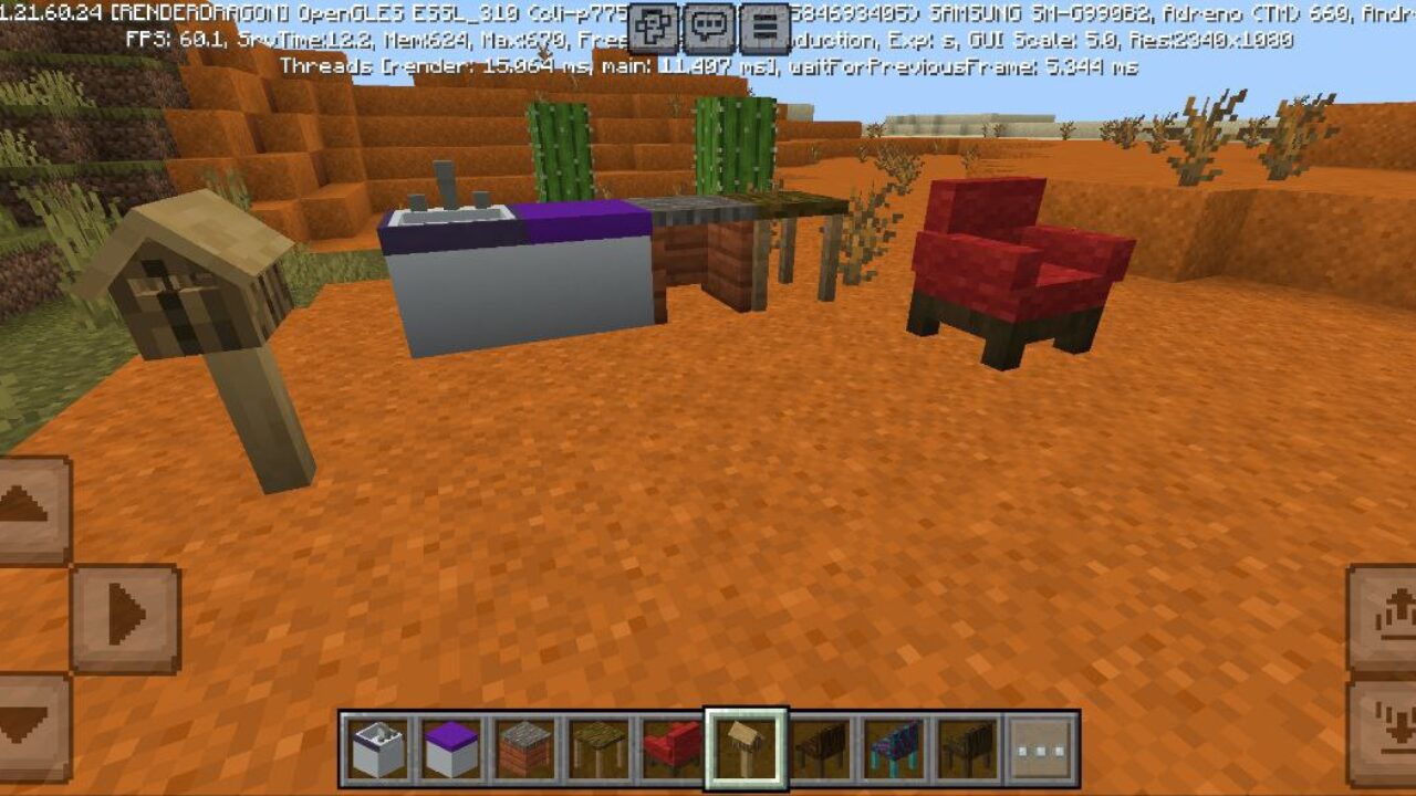 Items from Mr Crayfish Furniture Mod for Minecraft PE