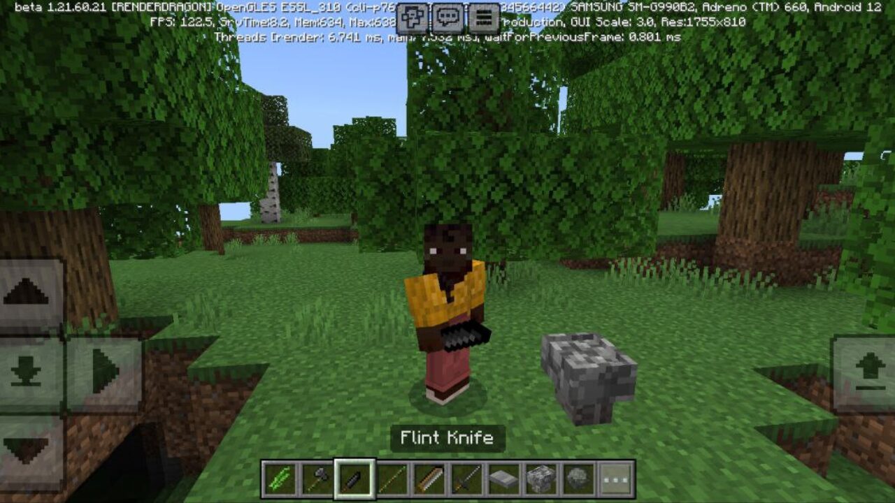 Knife from Realistic Progress Mod for Minecraft PE