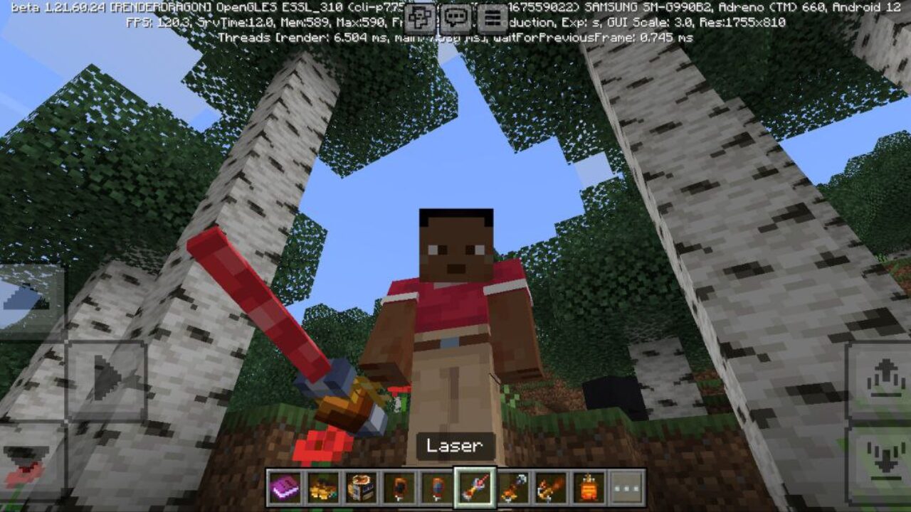 Laser from Gadgets Mod for Minecraft PE