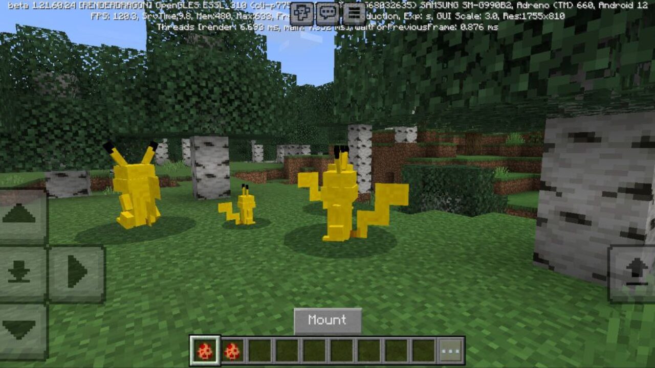 Mount from Pikachu Mod for Minecraft PE