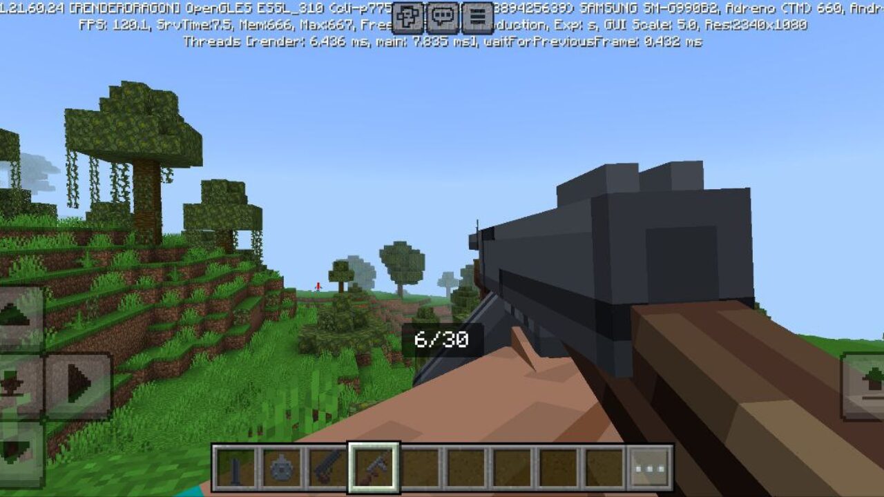 Options from Old Guns Mod for Minecraft PE