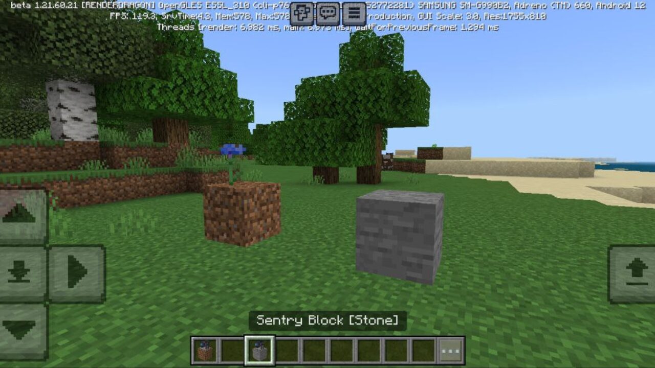 Options from Sentry Gun Blocks Mod for Minecraft PE