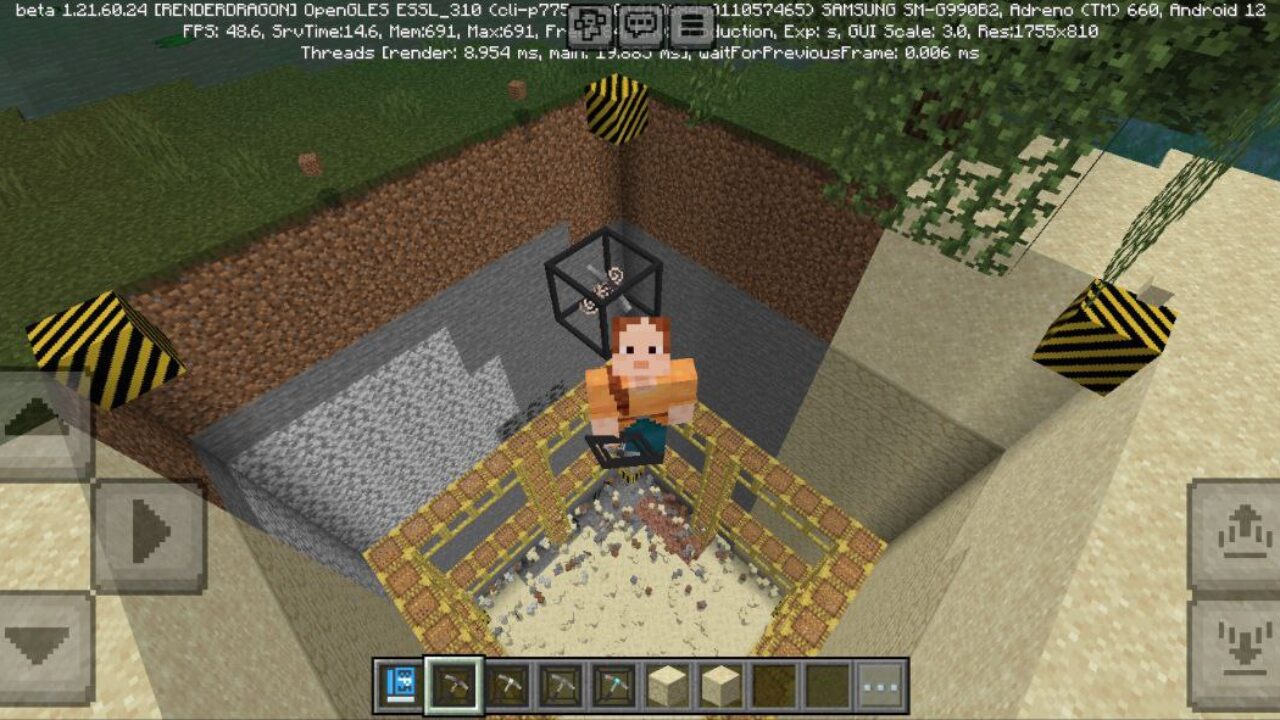 Process from Auto Quarry Mod for Minecraft PE