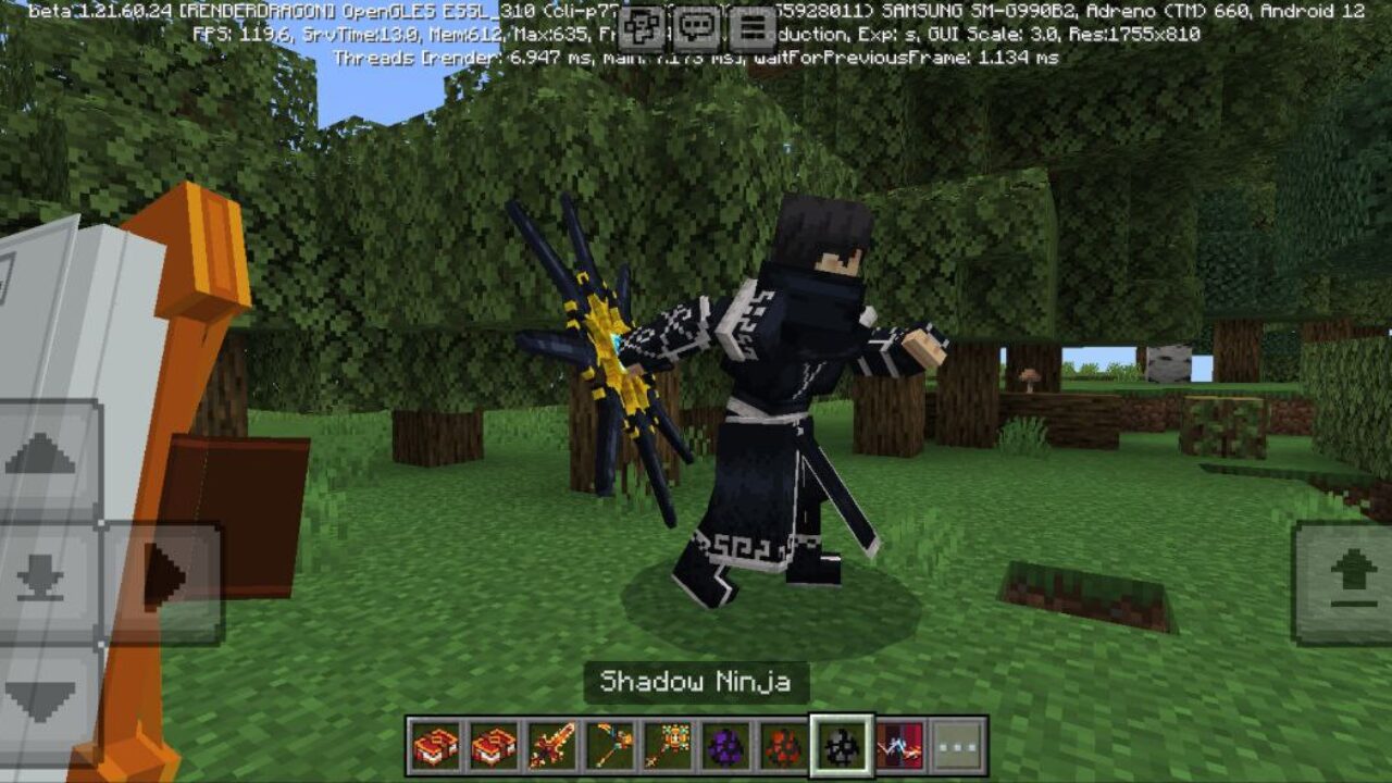 Shadow Ninja from Anime Weapons Mod for Minecraft PE