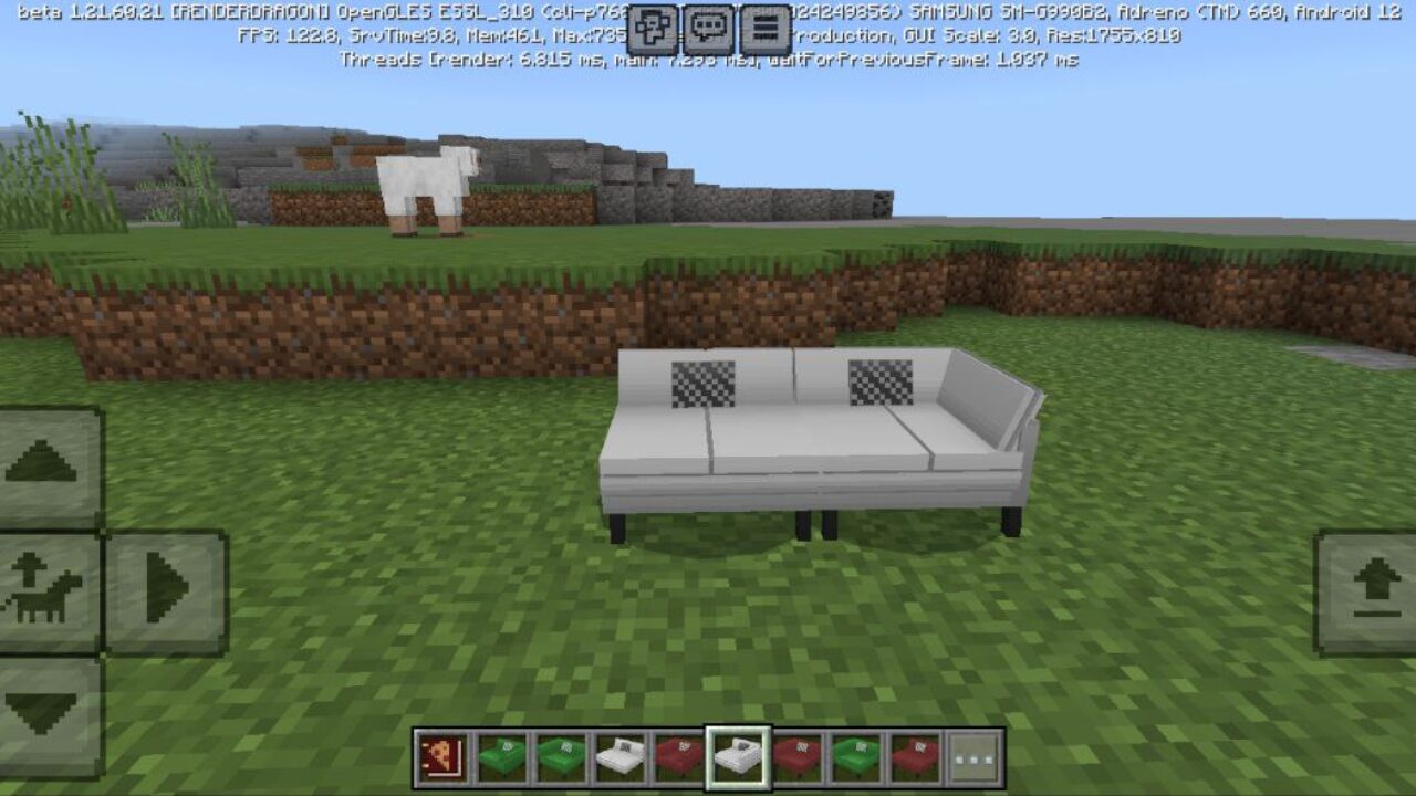 Sofa from Italy Build Set Mod for Minecraft PE