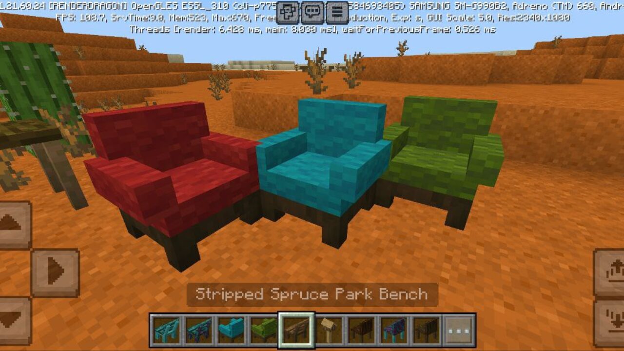 Sofas from Mr Crayfish Furniture Mod for Minecraft PE