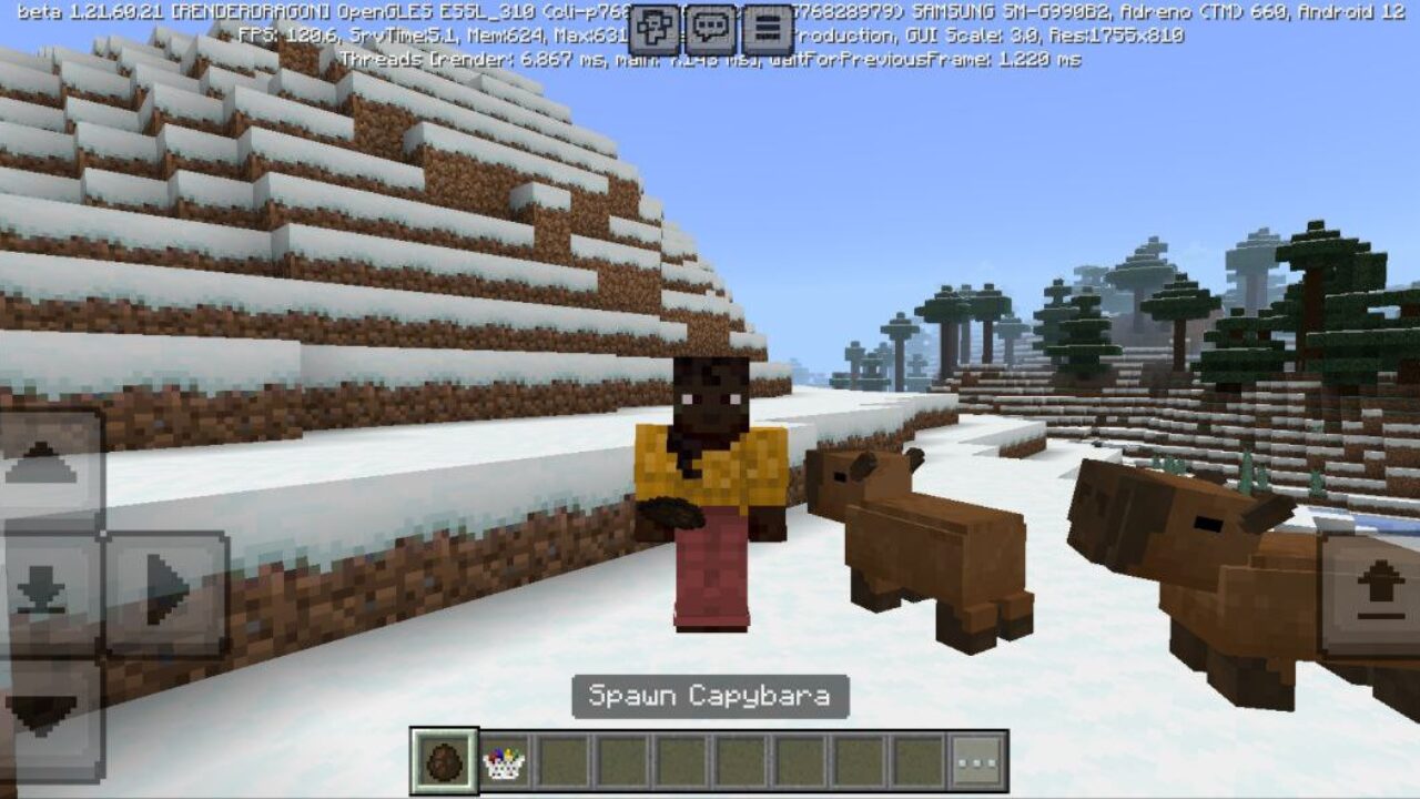 Spawn from Capybaras Mod for Minecraft PE