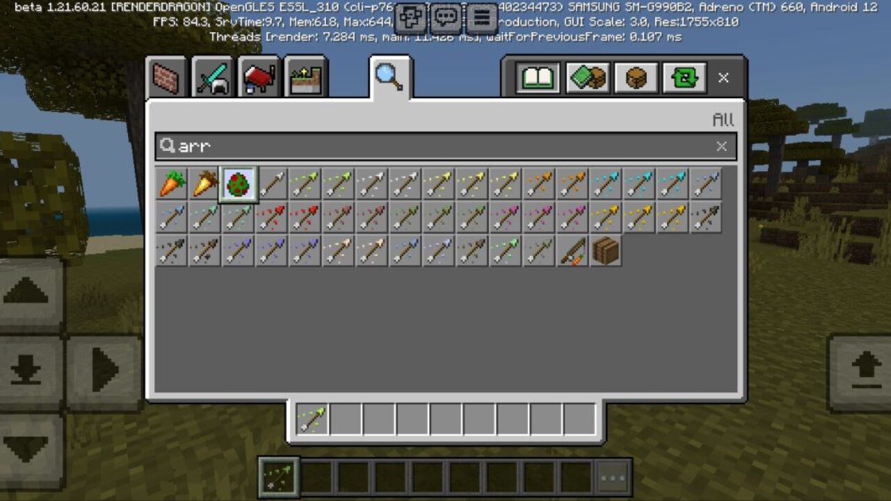 Start from Dimz Inventory Texture Pack for Minecraft PE