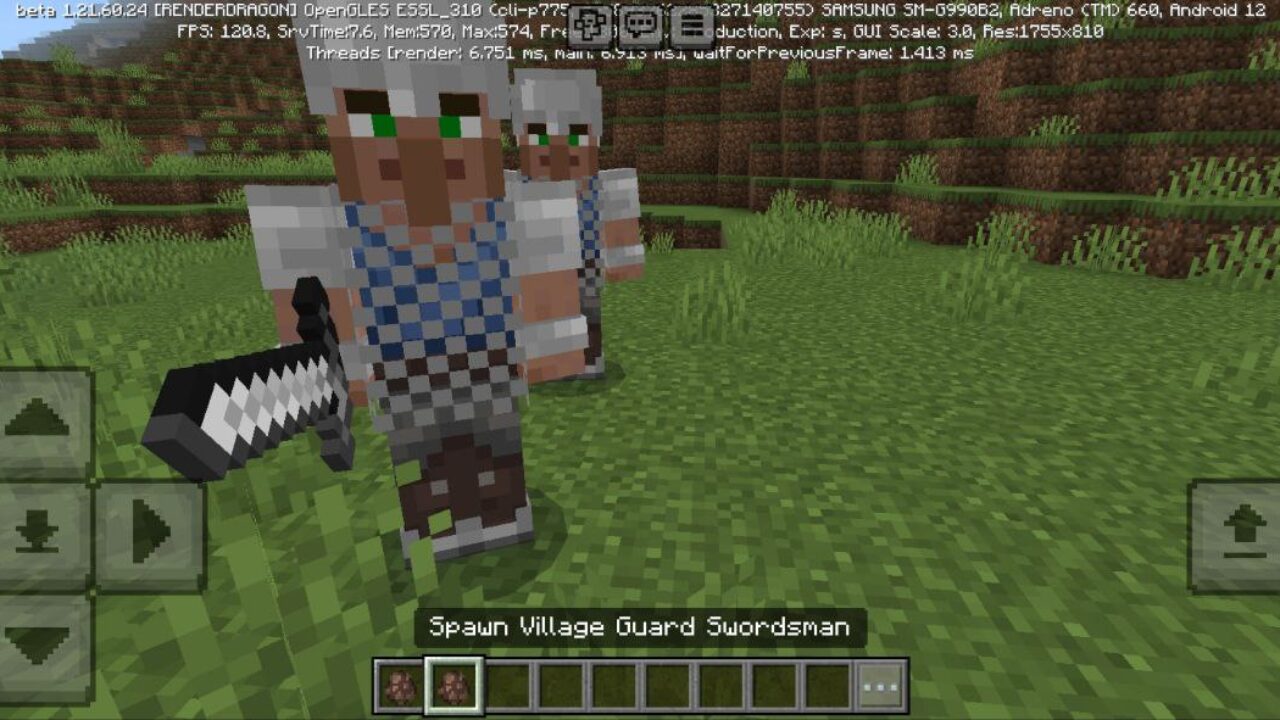 Swordsman from Guard Villager Mod for Minecraft PE