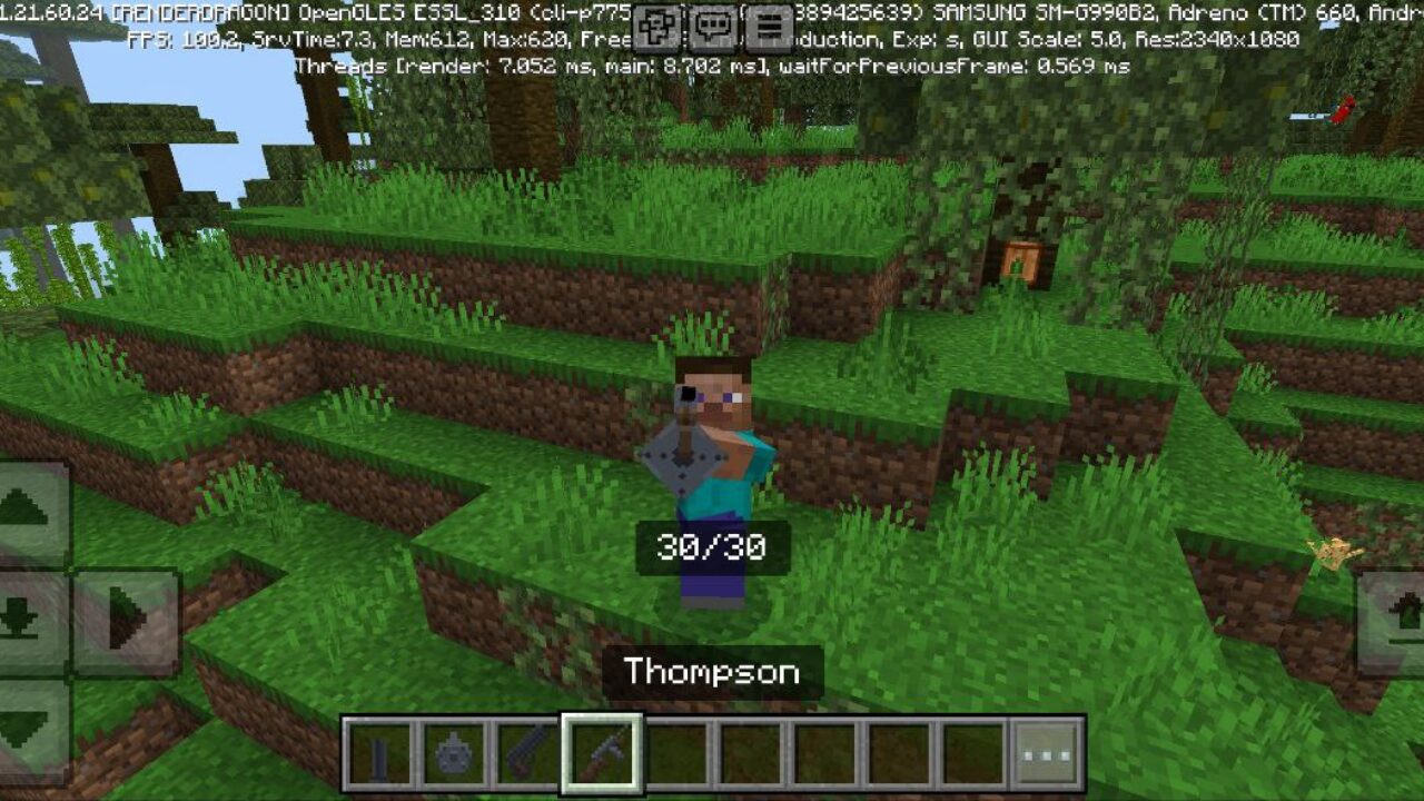 Thompson from Old Guns Mod for Minecraft PE