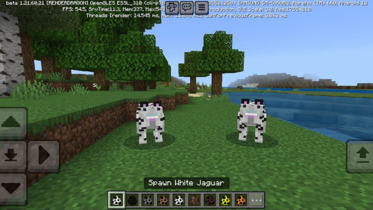 White Jaguar from Felines Kingdom Mod for Minecraft PE