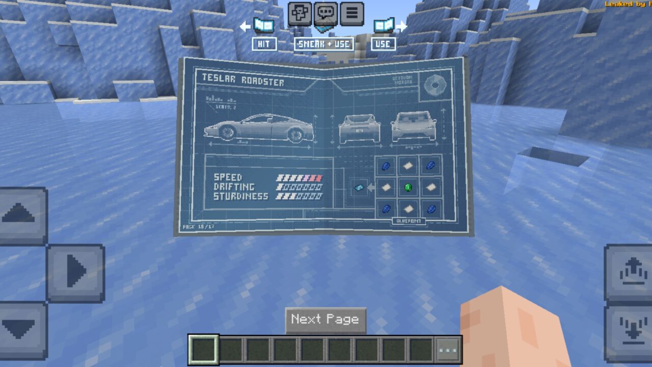 Book from Super Cars Mod for Minecraft PE